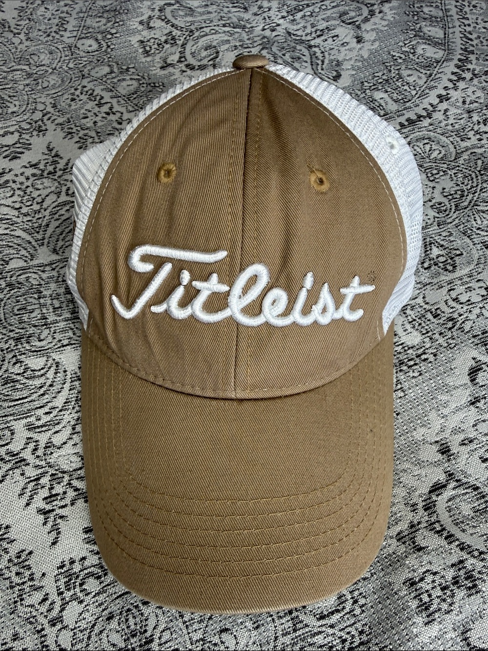 Titleist Tan and White Mesh Trucker Hat